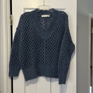 RD Style Women's Knit V-Neck Sweater in Blue